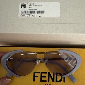 1000% authentic Fendi Lavender Frame mirrored Sunglasses with Brown Lenses